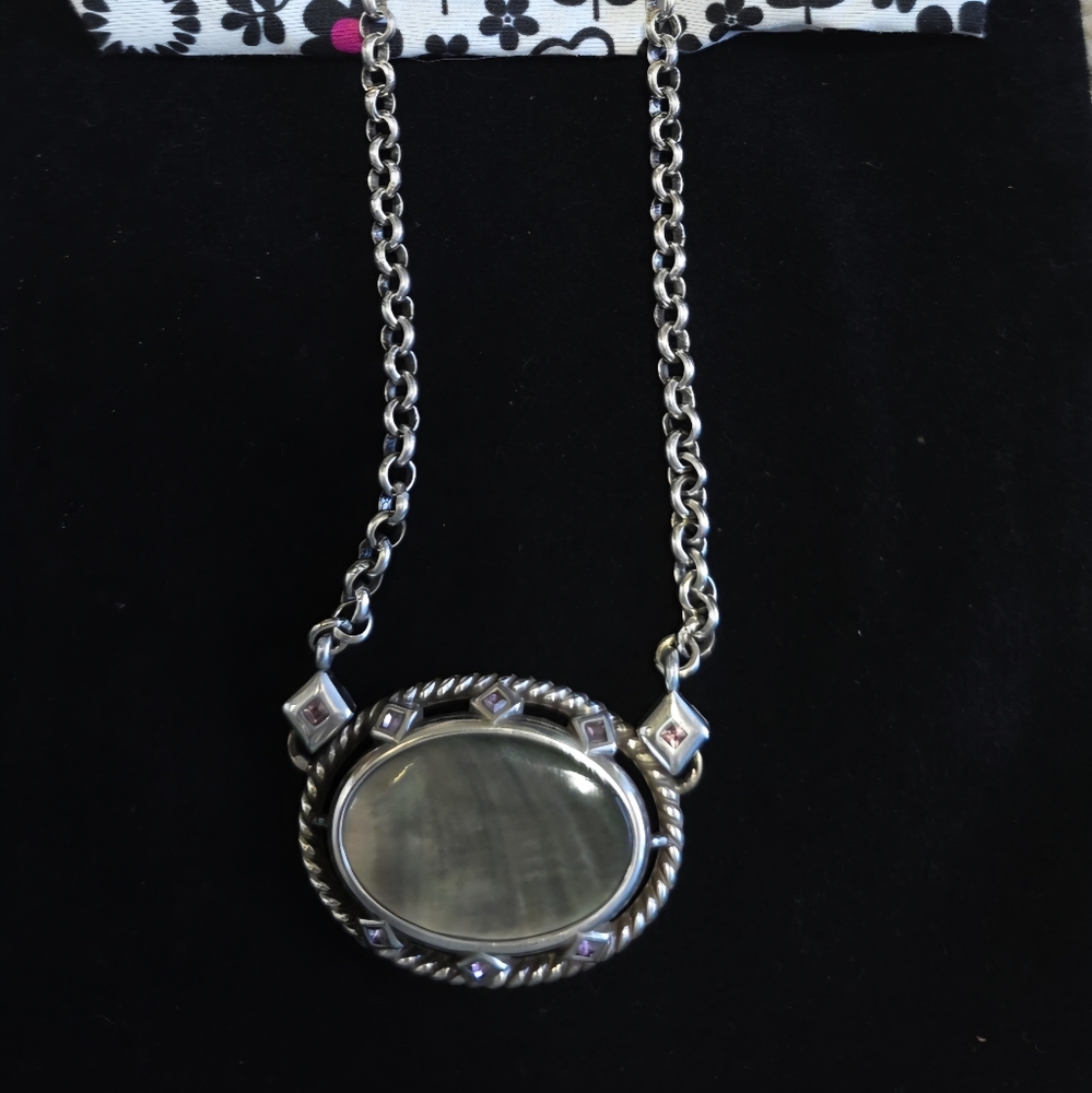 Authentic Brighton Silver Gray Necklace